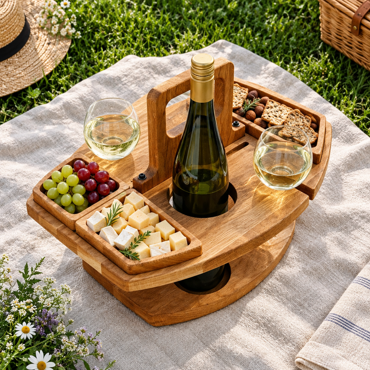 Foldable wooden wine table – Tavino