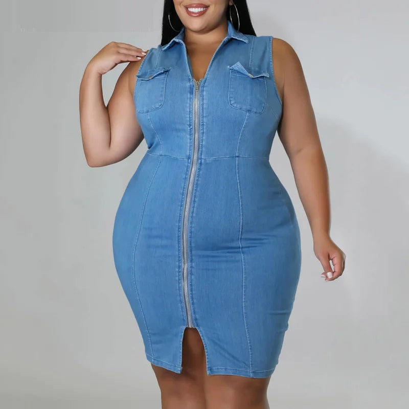 Plus-Size Denim Dress