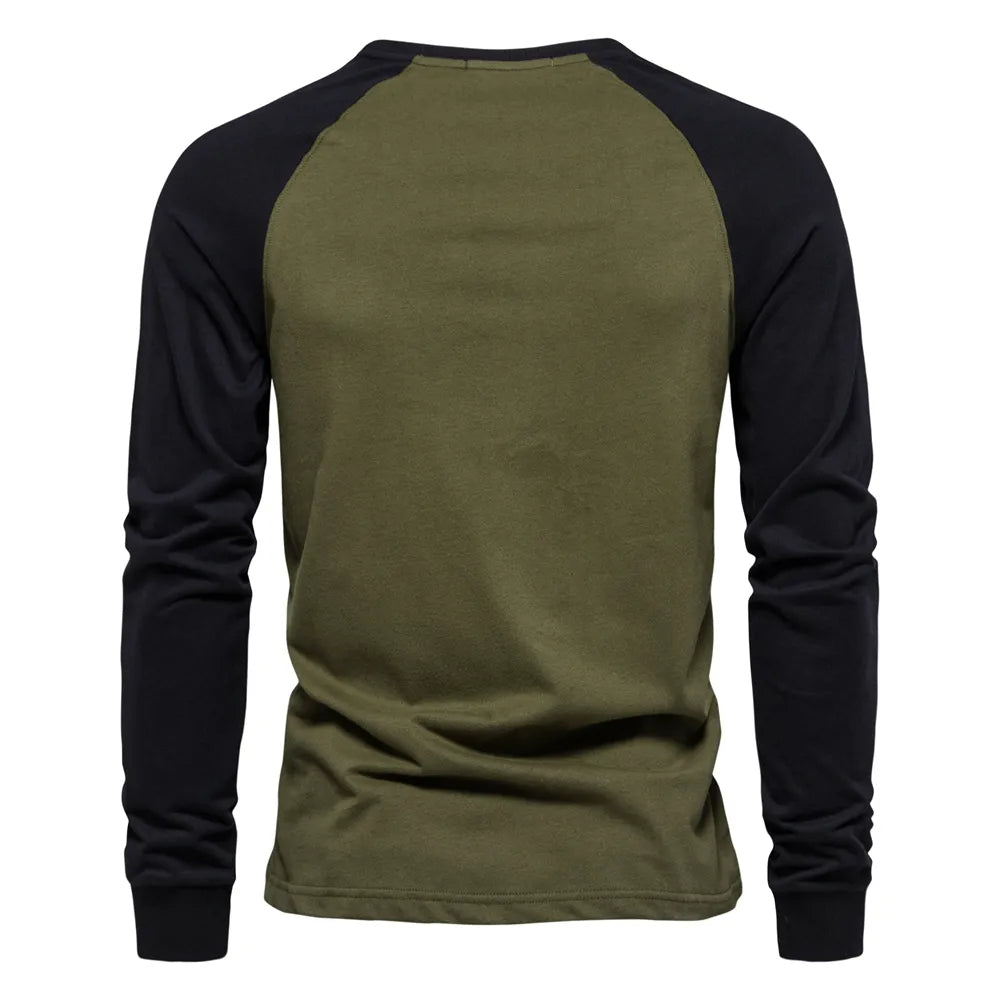 Sammy Jackson™ Patchwork Shirt | With round neck and long sleeves
