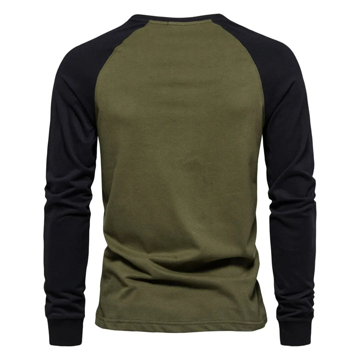 Sammy Jackson™ Patchwork Shirt | With round neck and long sleeves