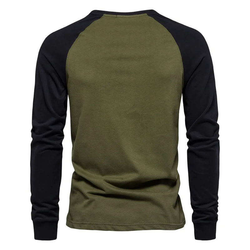 Sammy Jackson™ Patchwork Shirt | With round neck and long sleeves