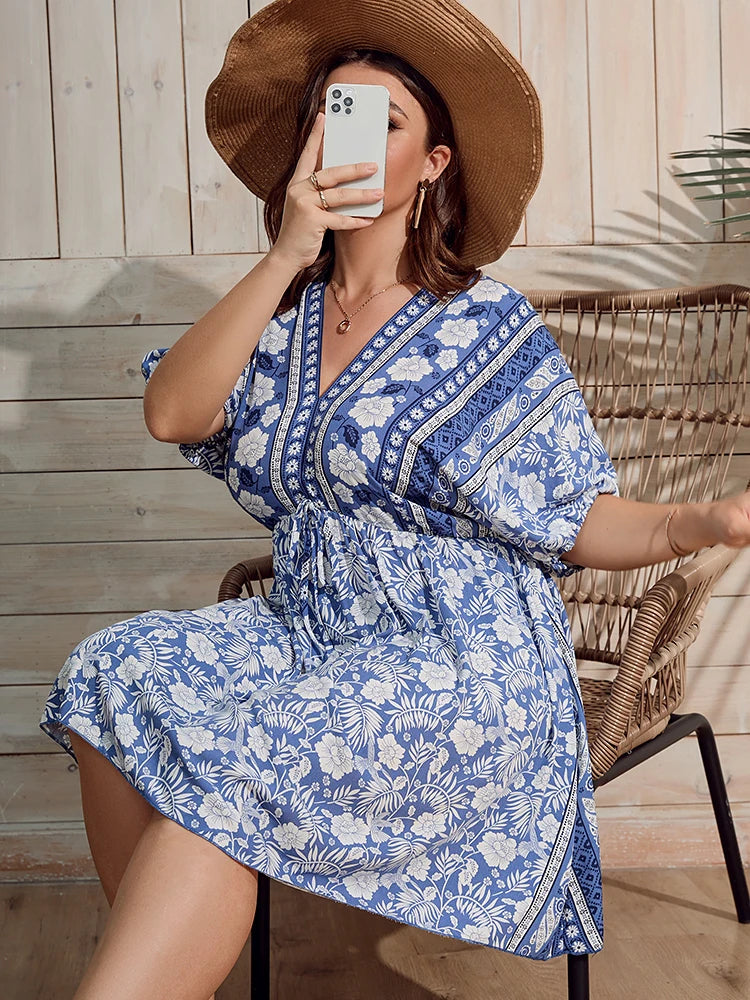 Sammy Jackson™ Mica Plus-Size Jurk | Bloemig & Stijlvol