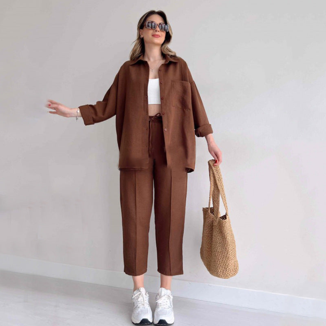 Light Two-Piece Linen Women's Set - Camille