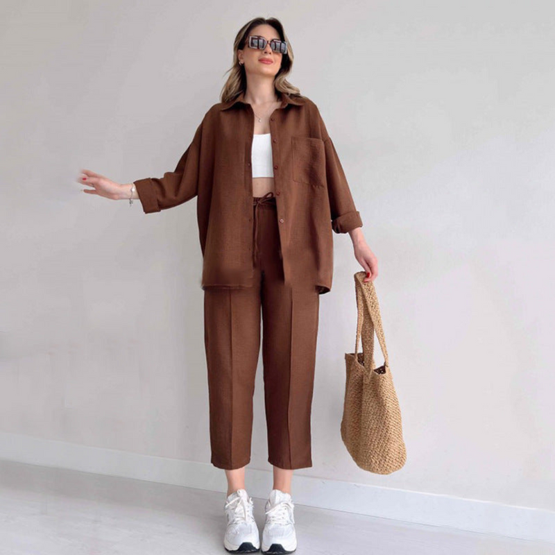 Light Two-Piece Linen Women's Set - Camille