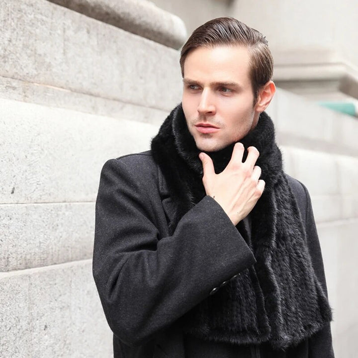 Sammy Jackson™ Knitted Scarf | Warm and stylish mink fur scarf