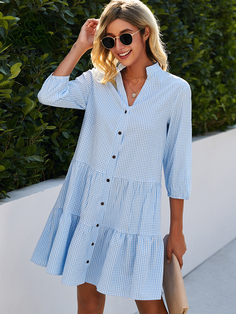 Sammy Jackson™ Esmie Jurk | Geruit & Stijlvol