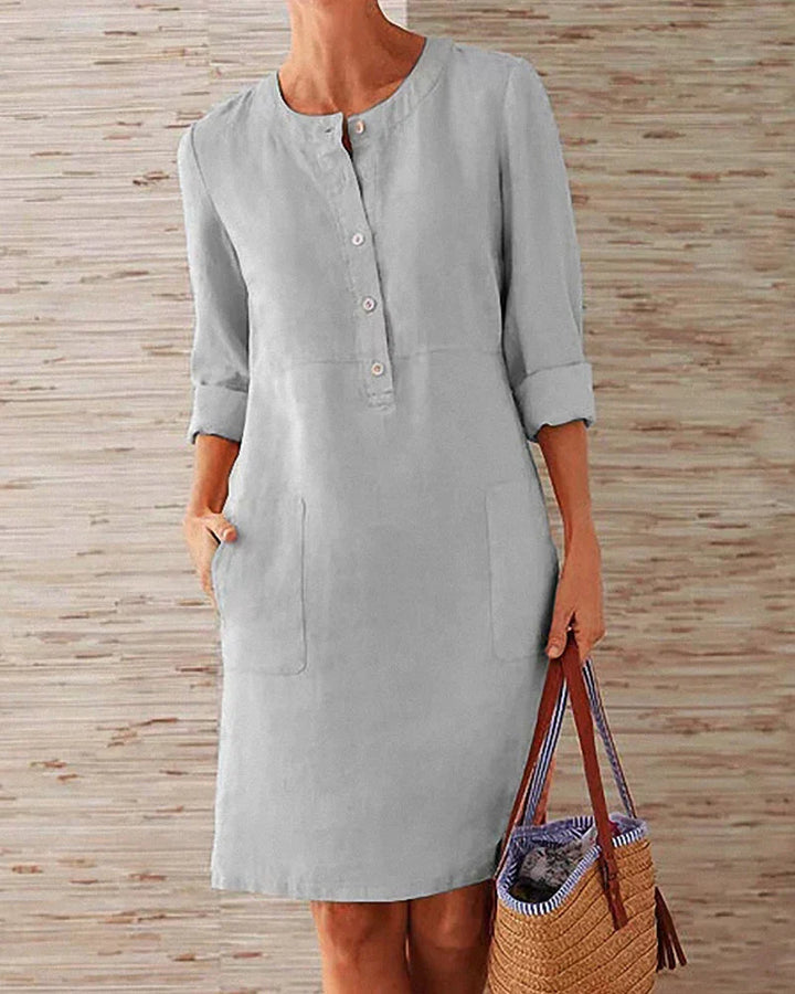 Trendy Summer Dress with Button Closure – Allegra