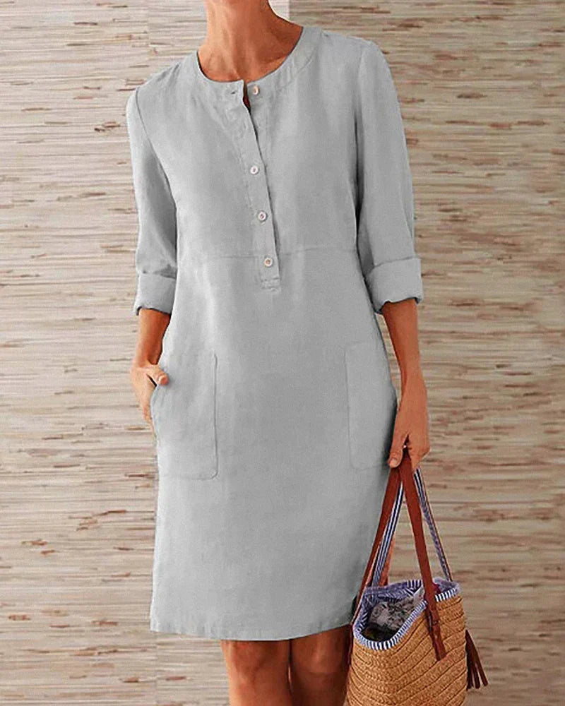Trendy Summer Dress with Button Closure – Allegra
