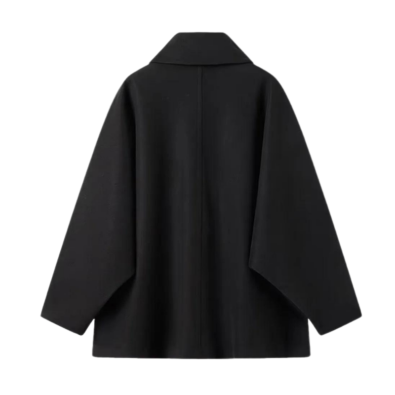 Women's mid-length coat in oversized look with button closure – Selina