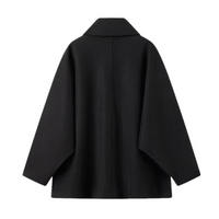 Women's mid-length coat in oversized look with button closure – Selina