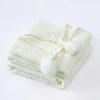 Knitted Wool Blanket with Tassels - NordicCozy