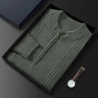 Ciepły casualowy sweter męski z półzamkiem - Logan