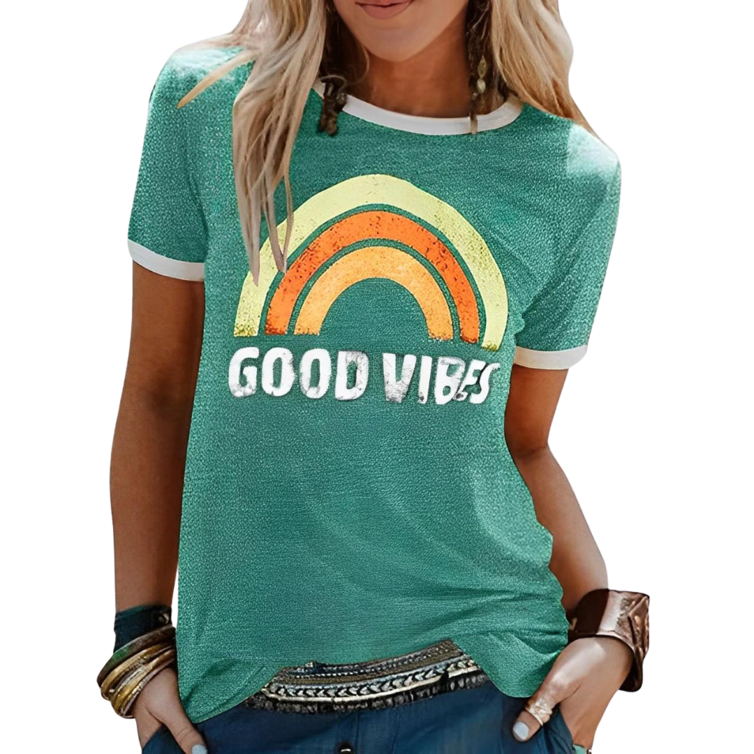 Women's T-Shirt with Rainbow Print – Sunny
