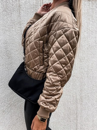 Quilted Women's Bomber Jacket with Pockets – Marisa