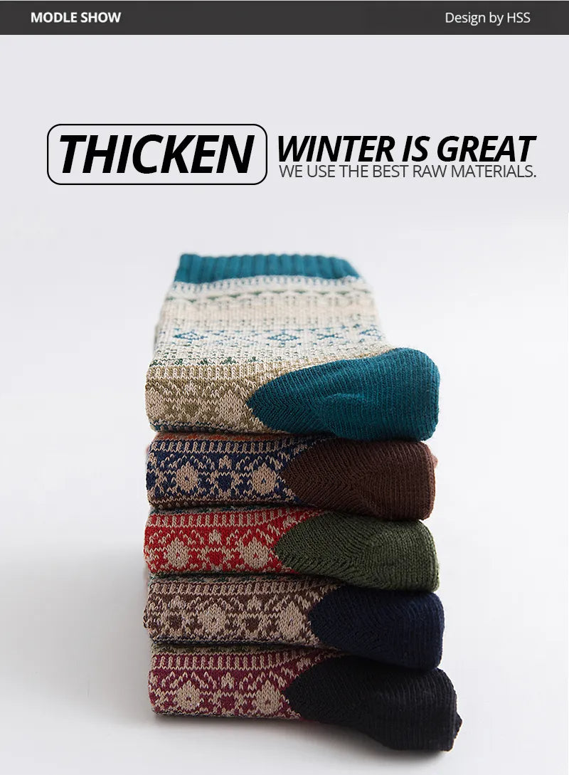 Sammy Jackson™ Retro Woolies Zestaw | Ciepłe i wygodne skarpetki ze stylowym wzorem