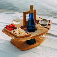 Draagbare Houten Picknickwijntafel - WineNest