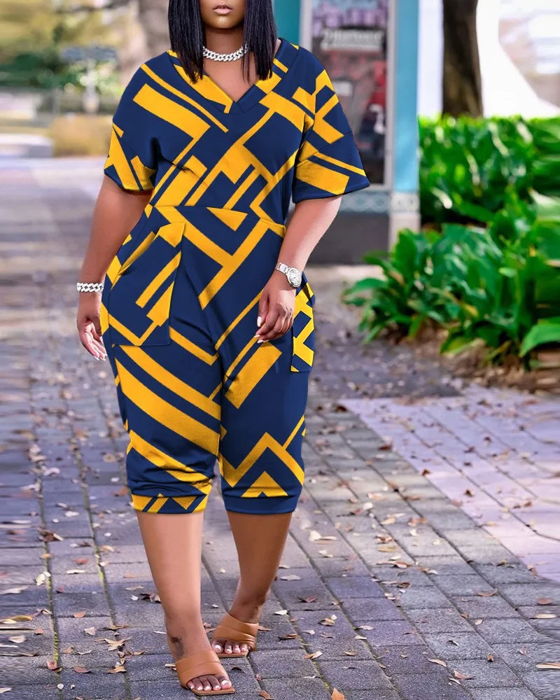 Sammy Jackson™ Aafke Plus Size Playsuit | Kleurrijk & Stijlvol