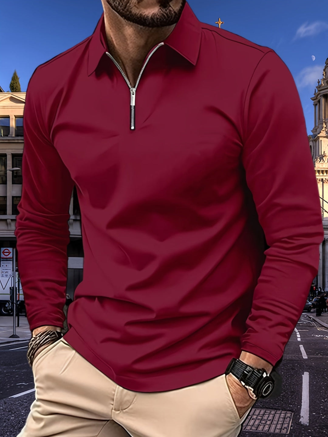Basic Men's Long Sleeve Shirt - Lucas
