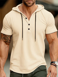 Men's T-shirt with Hood and Button Closure – Mason