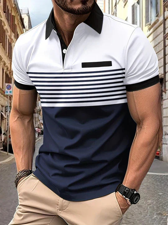 Striped Men's Summer Polo – Damian