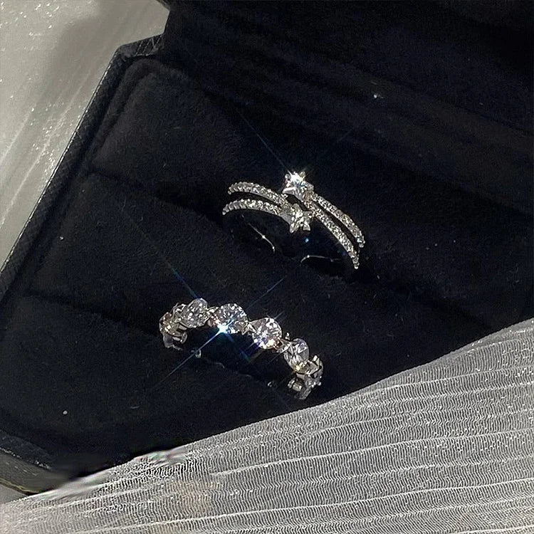 Double-Layered Star Ring Set - Astrid
