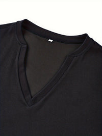 Heren T-shirt met Diepe V-hals en Textuur – Rafael