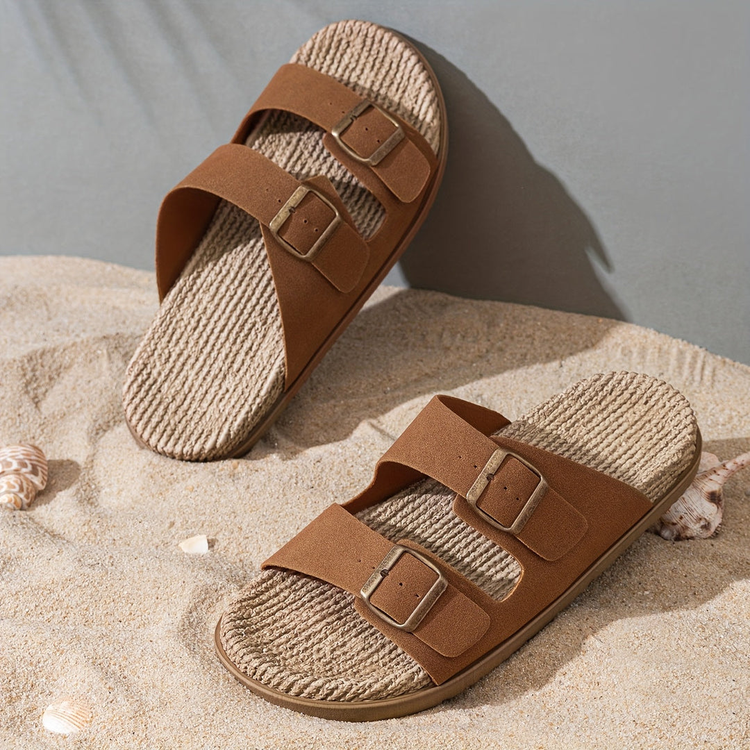 Stylish men's summer sandals with adjustable straps - GripStep