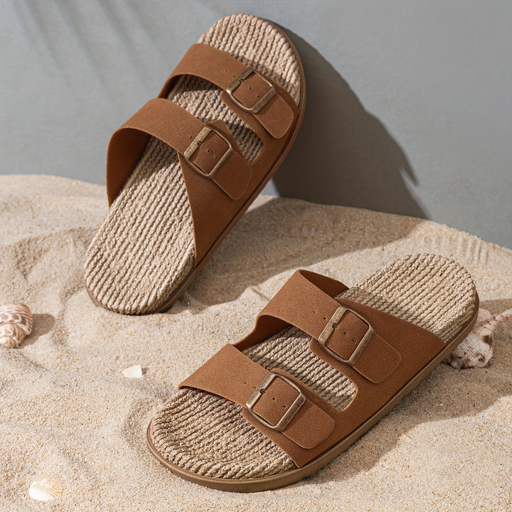 Stylish men's summer sandals with adjustable straps - GripStep