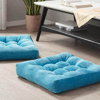 Set of 2 Meditation Cushions - Large Tufted Corduroy Cushions