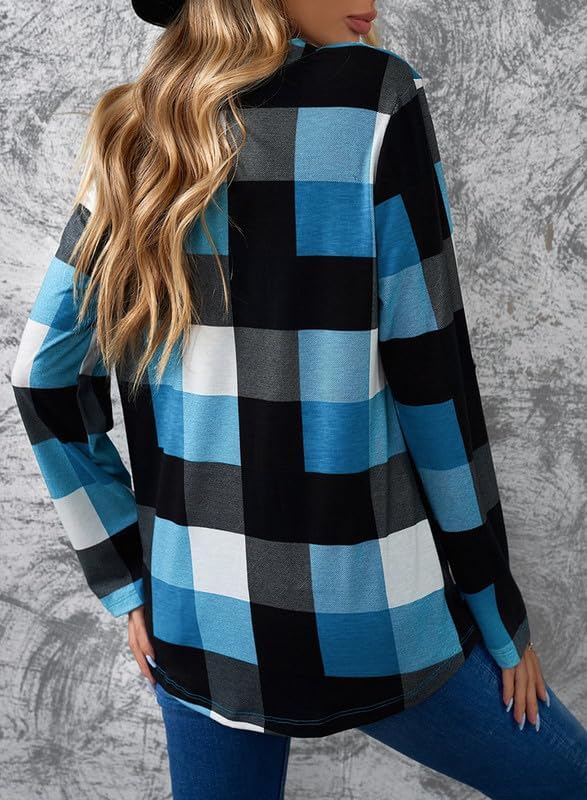 Stylish Casual Checked Women's Blouse - Lara