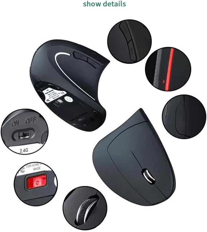 Ratón vertical inalámbrico ergonómico recargable – Elvion
