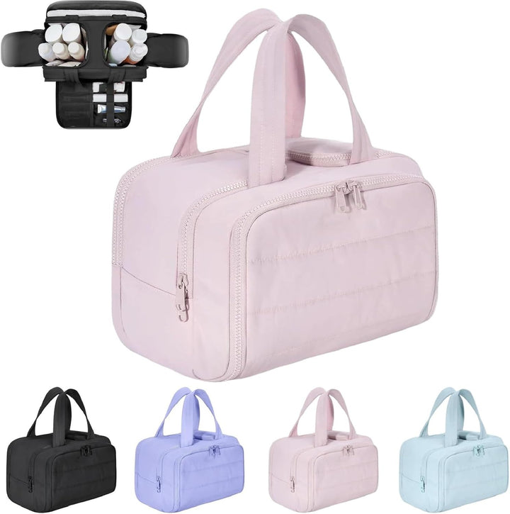 Bolsa de viaje para maquillaje – Neceser impermeable grande y organizador de maquillaje (4 en 1) – Selvane