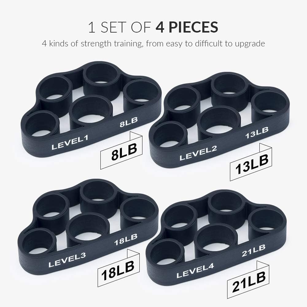 4-Pack Hand Exerciser Grip Strengthener Set