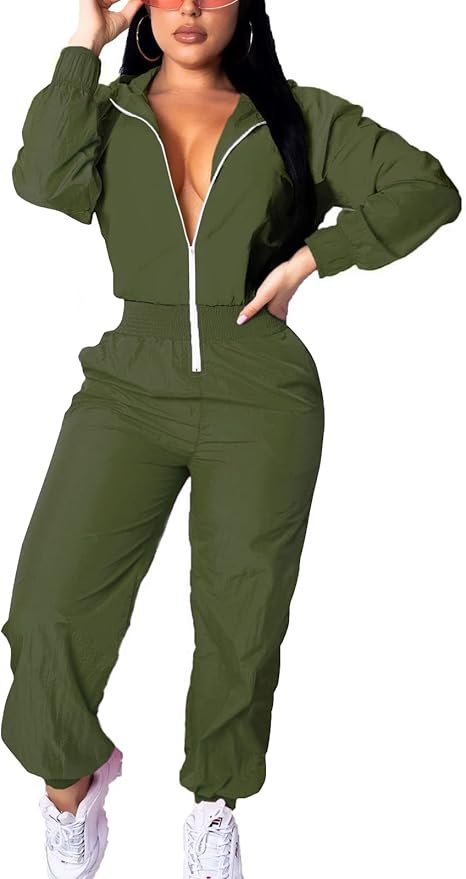 Retro Women's Windbreaker Jumpsuit - Elodie