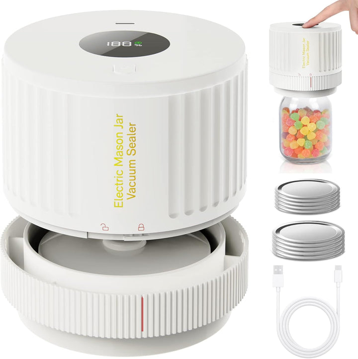 Electric Mason Jar Vacuum Sealer Kit - Preserve Freshness Fast!