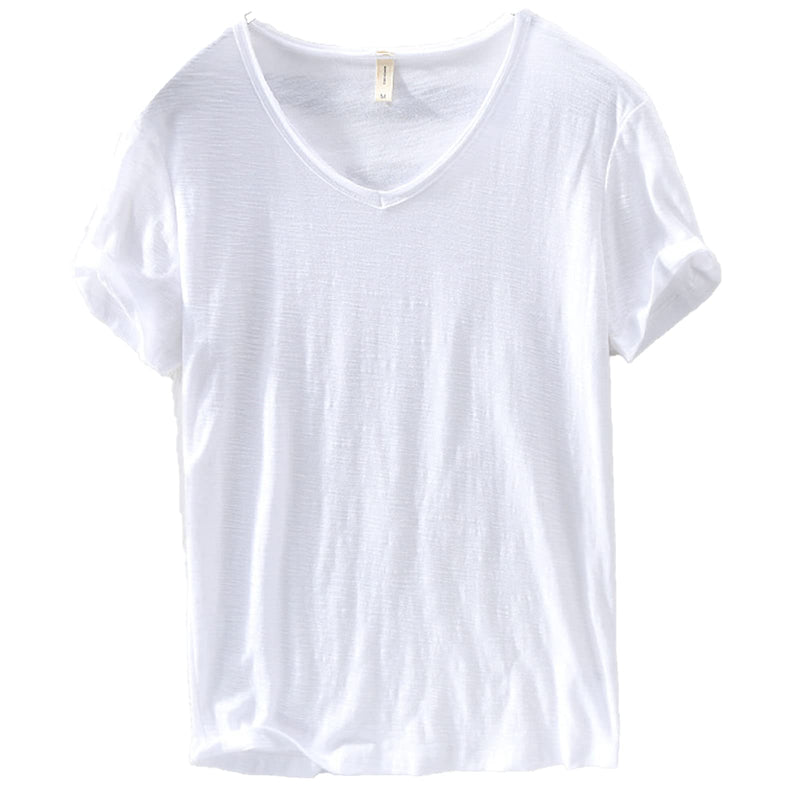 Men's V-neck linen shirt – Luca