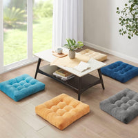 Set of 2 Meditation Cushions - Large Tufted Corduroy Cushions