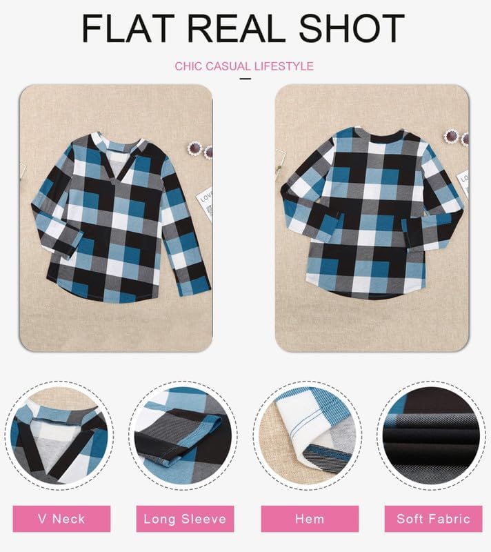 Stylish Casual Checked Women's Blouse - Lara
