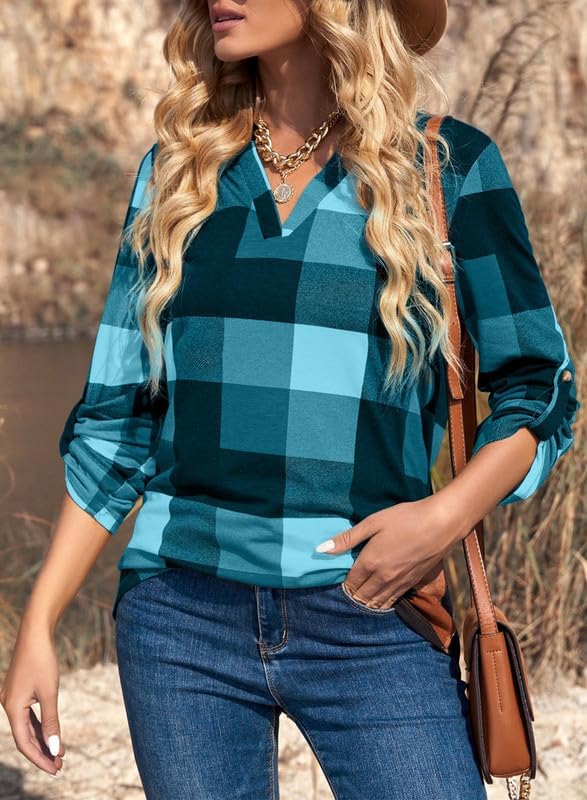 Stylish Casual Checked Women's Blouse - Lara
