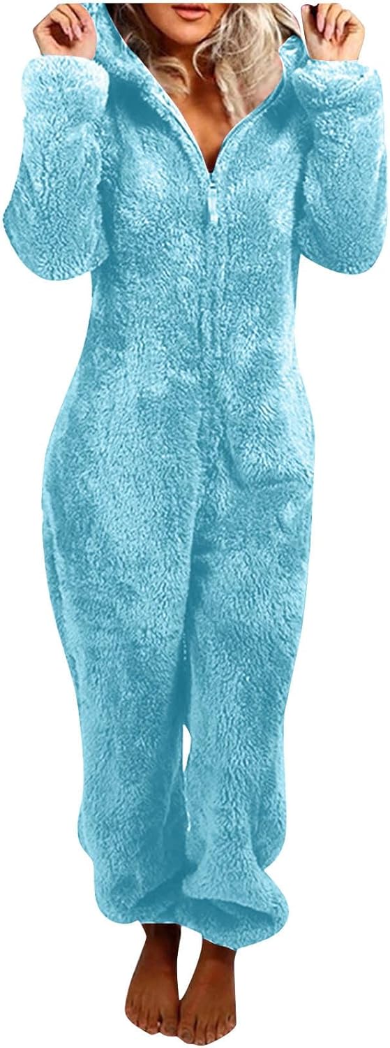 Sherpa Fuzzy Onesie with Hood - CozyCat