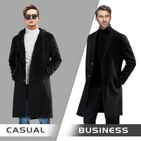 Men's Winter Wool Blend Trench Coat - Liam