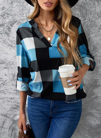 Stylish Casual Checked Women's Blouse - Lara
