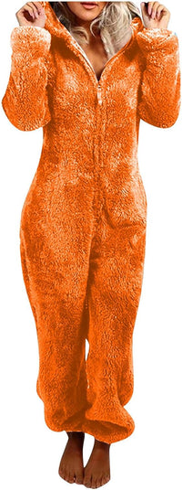 Sherpa Fuzzy Onesie with Hood - CozyCat