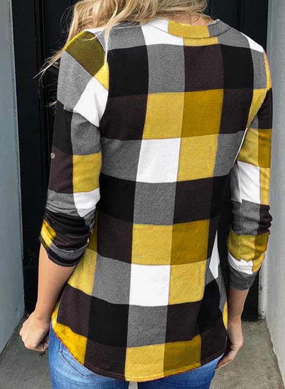 Stylish Casual Checked Women's Blouse - Lara