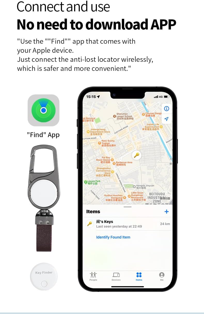 Llavero localizador inteligente antipérdida – Seguimiento en tiempo real con Buscar Mi – Zeyora