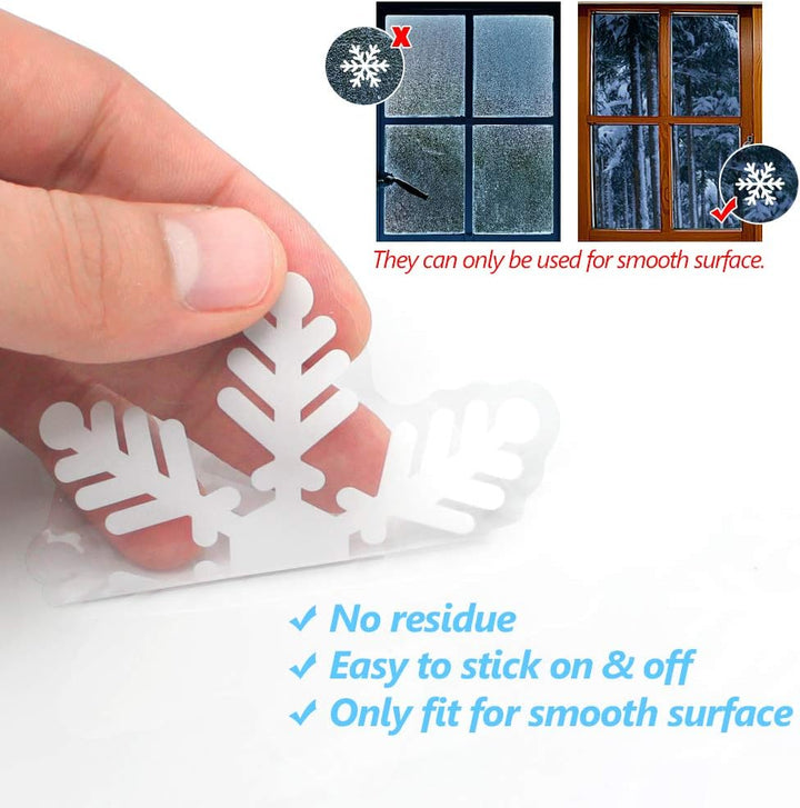 Snowflake Christmas Window Stickers - WinterGlow
