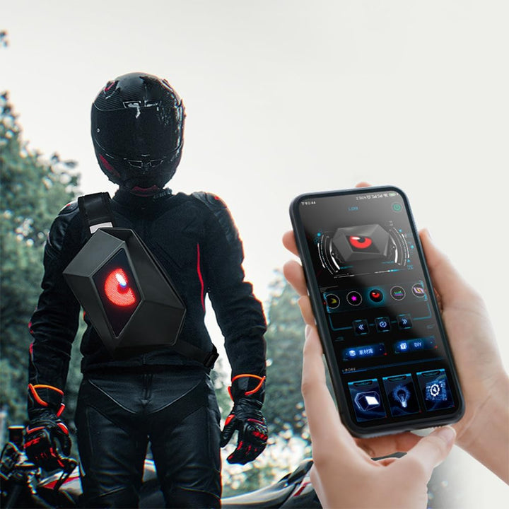 Bolso de hombro para motocicleta con pantalla LED programable – Nexora