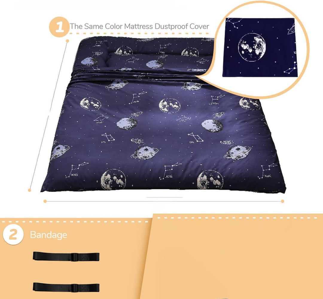 Vouwbare Japanse Futon Vloermatras met Geheugenschuimondersteuning – Arivon