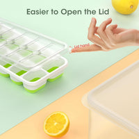 Stackable Silicone Ice Cube Trays with Storage Container