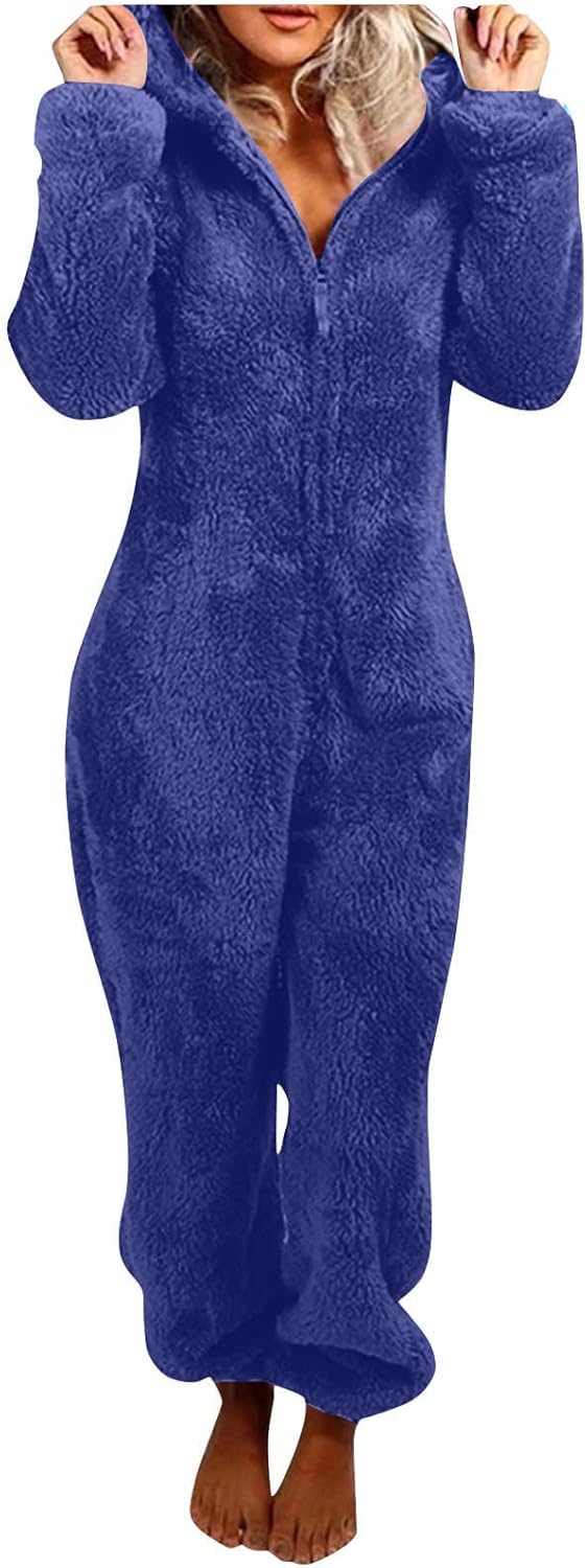 Sherpa Fuzzy Onesie with Hood - CozyCat